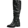 imageWHITE MOUNTAIN Womens Cushion Block Heeled Tall Shaft Western Riding BootBlackSmooth