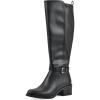 imageWHITE MOUNTAIN Womens Custard Block Heeled Tall Shaft Riding BootBlackSmooth