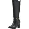imageWHITE MOUNTAIN Womens Teals Block Heeled Dress Tailored Tall Shaft BootBlackSmooth