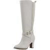 imageWHITE MOUNTAIN Womens Teals Block Heeled Dress Tailored Tall Shaft BootIvorySmooth