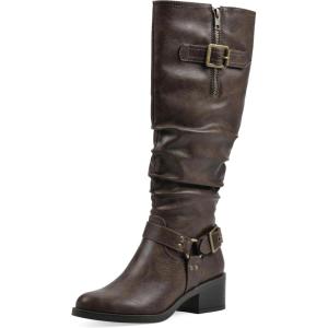 imageWHITE MOUNTAIN Womens Cushion Block Heeled Tall Shaft Western Riding BootMochaSmooth