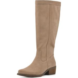 imageWHITE MOUNTAIN Womens Shoes Altitude StackHeeled Tall BootBeachwoodSuede