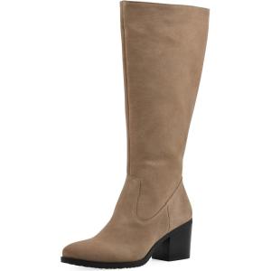imageWHITE MOUNTAIN Womens Tater Block Heeled Tall Shaft BootBeachwoodSuede