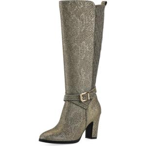 imageWHITE MOUNTAIN Womens Teals Block Heeled Dress Tailored Tall Shaft BootAntgoldFab
