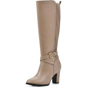imageWHITE MOUNTAIN Womens Teals Block Heeled Dress Tailored Tall Shaft BootBeachwoodSmooth
