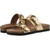 imageWHITE MOUNTAIN Womens Hardball DoubleBuckle Signature ComfortMolded Footbed SandalAntiqueGold Leather