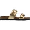 imageWHITE MOUNTAIN Womens Hardball DoubleBuckle Signature ComfortMolded Footbed SandalAntiqueGold Leather