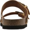imageWHITE MOUNTAIN Womens Hardball DoubleBuckle Signature ComfortMolded Footbed SandalAntiqueGold Leather