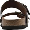 imageWHITE MOUNTAIN Womens Hardball DoubleBuckle Signature ComfortMolded Footbed SandalBrownLeather