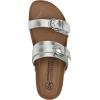 imageWHITE MOUNTAIN Womens Hardball DoubleBuckle Signature ComfortMolded Footbed SandalSilverLeather