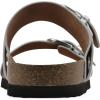 imageWHITE MOUNTAIN Womens Hardball DoubleBuckle Signature ComfortMolded Footbed SandalSilverLeather