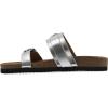 imageWHITE MOUNTAIN Womens Hardball DoubleBuckle Signature ComfortMolded Footbed SandalSilverLeather