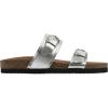 imageWHITE MOUNTAIN Womens Hardball DoubleBuckle Signature ComfortMolded Footbed SandalSilverLeather