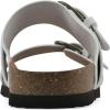 imageWHITE MOUNTAIN Womens Hardball DoubleBuckle Signature ComfortMolded Footbed SandalWhiteLeather