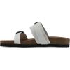 imageWHITE MOUNTAIN Womens Hardball DoubleBuckle Signature ComfortMolded Footbed SandalWhiteLeather