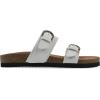 imageWHITE MOUNTAIN Womens Hardball DoubleBuckle Signature ComfortMolded Footbed SandalWhiteLeather
