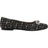imageWHITE MOUNTAIN Womens Sashimi Rhinestone Double Bow Ballet FlatBlackFabMulti