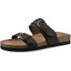 imageWHITE MOUNTAIN Womens Hardball DoubleBuckle Signature ComfortMolded Footbed SandalBrownLeather