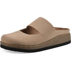 imageWHITE MOUNTAIN Womens Bassi Keyhole Signature ComfortMolded Footbed MuleBeach WoodSuede