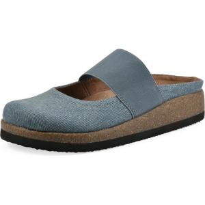 imageWHITE MOUNTAIN Womens Bassi Keyhole Signature ComfortMolded Footbed MuleVintage BlueFabric