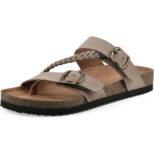 imageWHITE MOUNTAIN Womens Hammy Braided Signature ComfortMolded Footbed SandalSandal WoodSuede