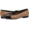 imageWHITE MOUNTAIN Womens Bocci Dressy Cap Toe Ballet FlatBeigeBlackSmoothMulti