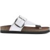 imageWHITE MOUNTAIN Womens Harley Footbed SandalWhiteLeather Brown Bottom