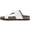 imageWHITE MOUNTAIN Womens Harley Footbed SandalWhiteLeather Brown Bottom