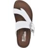 imageWHITE MOUNTAIN Womens Harley Footbed SandalWhiteLeather Brown Bottom