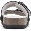 imageWHITE MOUNTAIN Womens Helga Flat SandalBlackNubuk WFaux Shearling