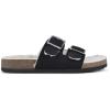 imageWHITE MOUNTAIN Womens Helga Flat SandalBlackNubuk WFaux Shearling
