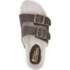 imageWHITE MOUNTAIN Womens Helga Flat SandalBrownLeather WFaux Shearling