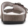 imageWHITE MOUNTAIN Womens Helga Flat SandalBrownLeather WFaux Shearling