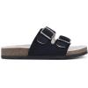 imageWHITE MOUNTAIN Womens Helga Flat SandalNavy Felt WFaux Shearling
