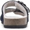imageWHITE MOUNTAIN Womens Helga Flat SandalNavy Felt WFaux Shearling