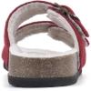 imageWHITE MOUNTAIN Womens Helga Flat SandalWinter Red WFaux Shearling