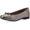 imageWHITE MOUNTAIN Womens Bocah Diamond Quilted Cap Toe Ballet FlatPewterMetSmooth
