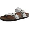 imageWHITE MOUNTAIN Womens Grams Signature ComfortMolded Footbed SandalWhiteLeather