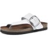 imageWHITE MOUNTAIN Womens Harley Footbed SandalWhiteLeather Brown Bottom