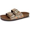 imageWHITE MOUNTAIN Womens Helga Flat SandalBrown Garden Multi