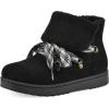 imageWHITE MOUNTAIN Womens Idol Faux Fur Laceup Ankle BootieBlackFabric