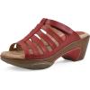 imageWHITE MOUNTAIN Womens Valencia Strappy Clog SandalRedBurnishedSmooth