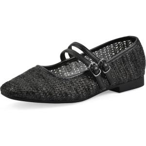 imageWHITE MOUNTAIN Womens Bocage DoubleStrap FlatBlackSmooth