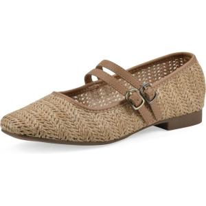 imageWHITE MOUNTAIN Womens Bocage DoubleStrap FlatDknaturalSmooth