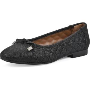 imageWHITE MOUNTAIN Womens Bocah Diamond Quilted Cap Toe Ballet FlatBlackGlitterFab