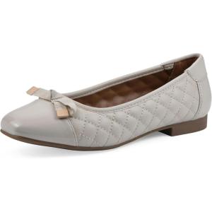 imageWHITE MOUNTAIN Womens Bocah Diamond Quilted Cap Toe Ballet FlatEggshellSmooth