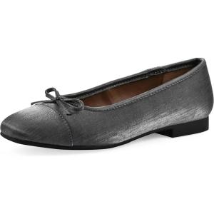 imageWHITE MOUNTAIN Womens Bocci Dressy Cap Toe Ballet FlatGunmetalShimmerFab