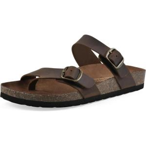 imageWHITE MOUNTAIN Womens Grams Signature ComfortMolded Footbed SandalBrownLeather