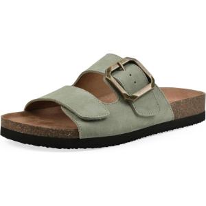 imageWHITE MOUNTAIN Womens Hayloft Signature ComfortMolded Footbed SandalSage GreenSuede