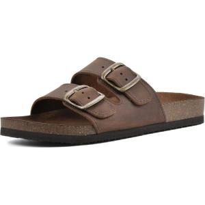 imageWHITE MOUNTAIN Womens Helga Flat SandalBrownLeather